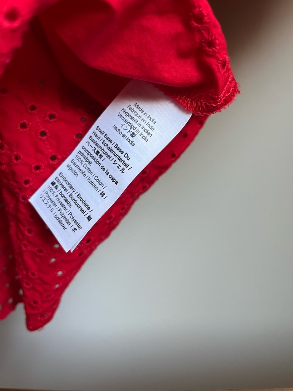 ❤️ J.Crew Jolie Red Eyelet Cotton Poplin Top – Feminine Puff Sleeve Blouse - Picture 8 of 11